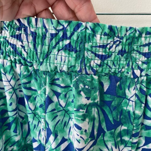 Land and Sea Linen Blend Relaxed Pants Womens L Front‎ Leg Slit Elastic Waist - Picture 3 of 8